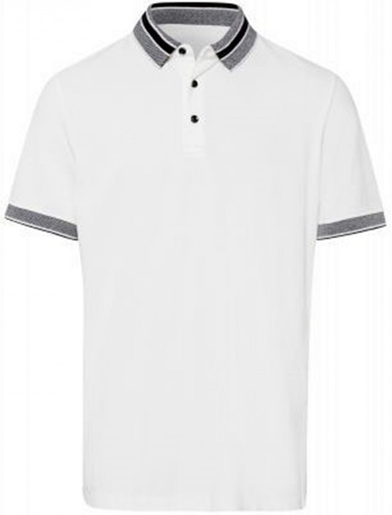 BALDESSARINI Poloshirt Pascal Modern Fit mit farblich abgesetzten Polo und Ärmelbündchen weiss 1020