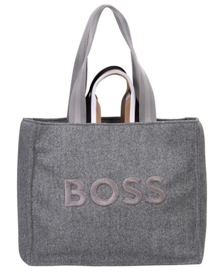 Boss Tote Bag Deva Tote WL mit Oversize-Logo-Stickerei grau 030