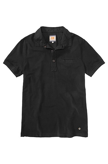 BOSS ORANGE POLOSHIRT PUSHKYN 1 FARBE SCHWARZ 001