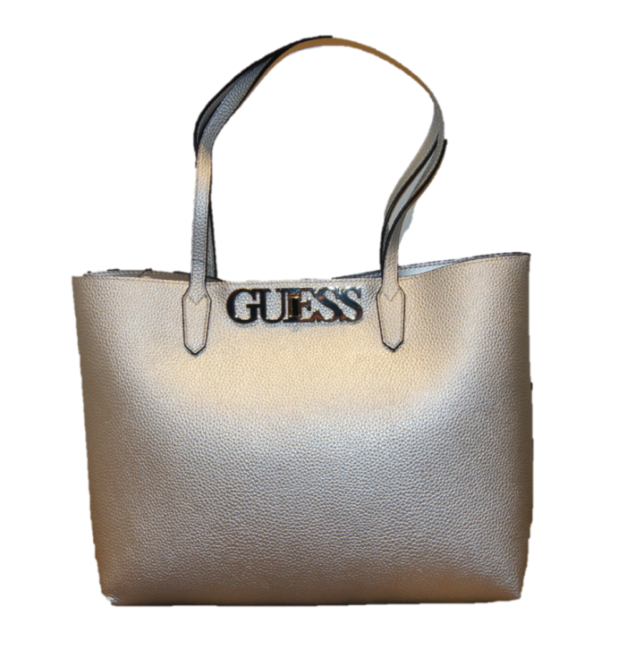 GUESS Damen Uptown Chic Barcelona Tote Schultertasche silber