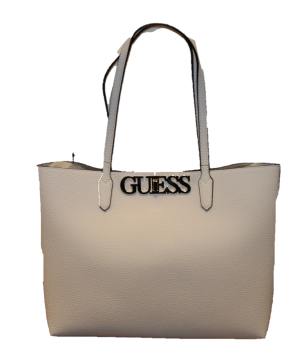 GUESS Damen Uptown Chic Barcelona Tote Schultertasche weiss