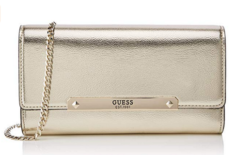 GUESS Damen Spring Fever Clutch Handgelenkstasche, Gold