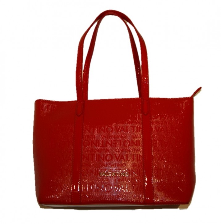 VALENTINO BY Mario Valentino Lack Shoppertasche SERENITY mit all over Valentino Logo rot