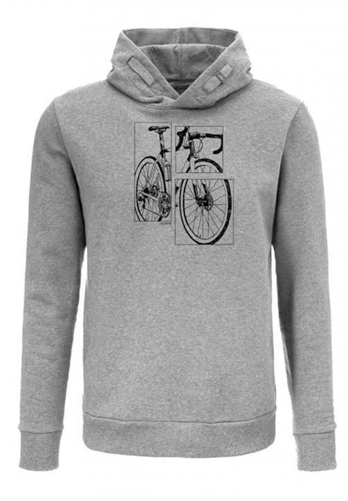 GREENBOMB Kapuzen Sweatshirt Bike Cut Star Heather Grey