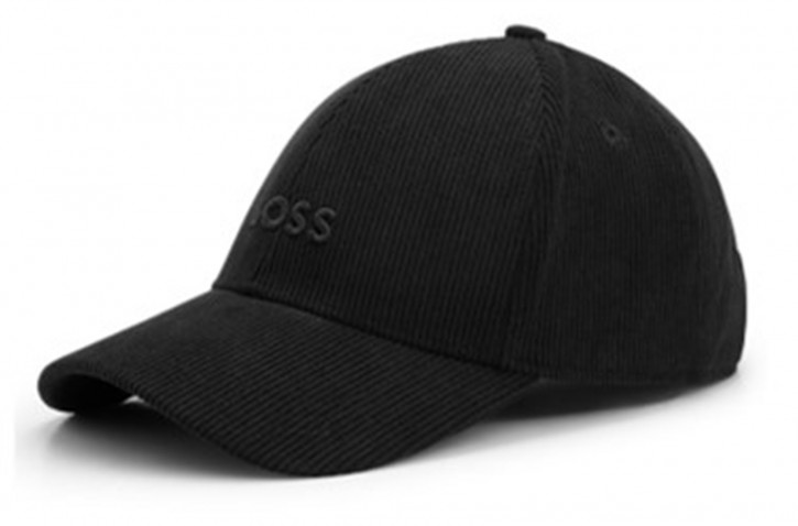 Boss Cap Zed-Flag-CO aus Cord mit feiner Struktur und Logo-Stickerei schwarz 001