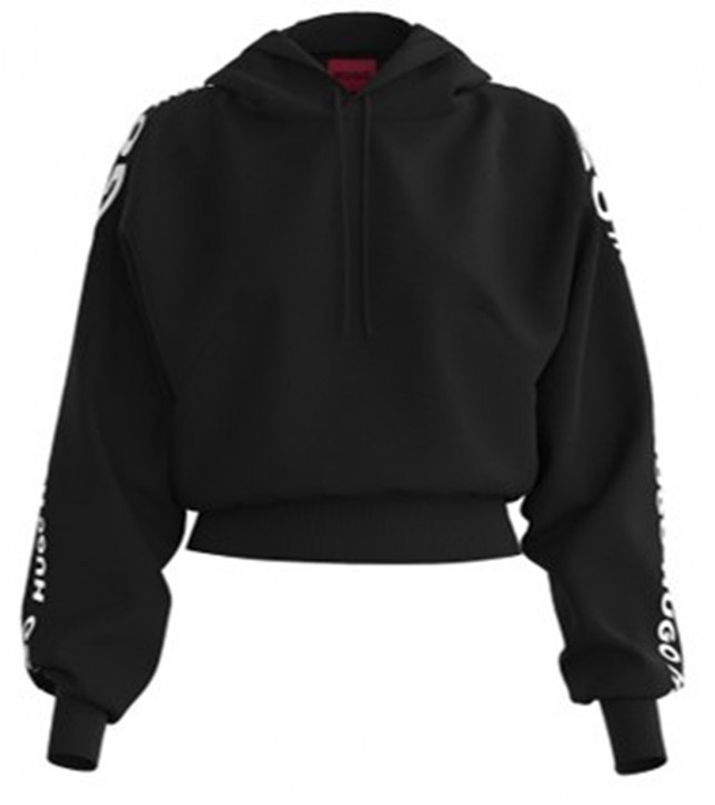 Hugo Damen Kapuensweatshirt Damatala mit Hugo Logo an den Ärmeln 001